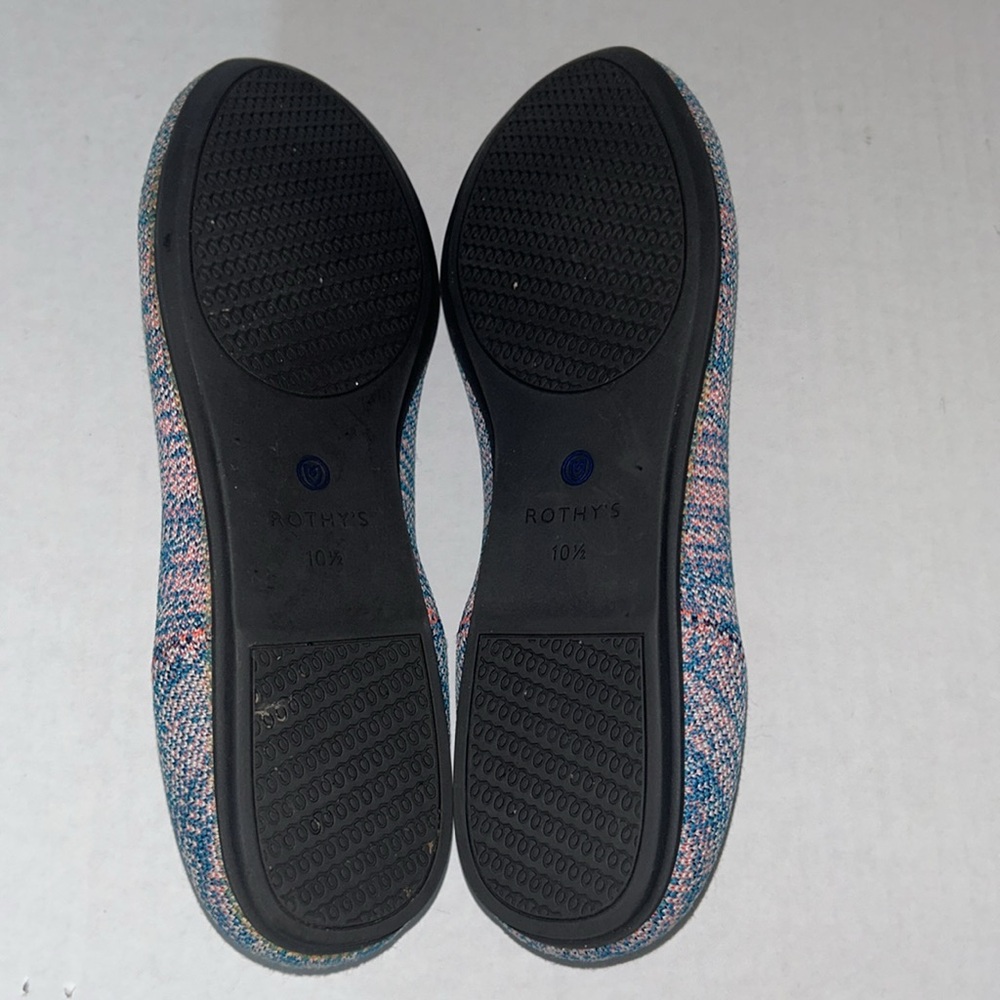 Rothy’s Turquoise Melange Blue Pink Teal Neon Flats - Size 10.5 - Picture 5 of 9